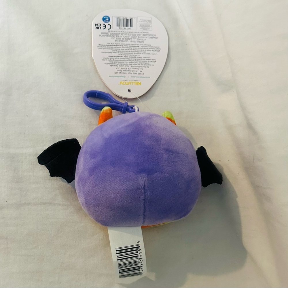 NWT Squishmallow Blaze the Bat Halloween Clip 3.5” Plush Whimsigoth Kawaii Cute - Picture 3 of 4